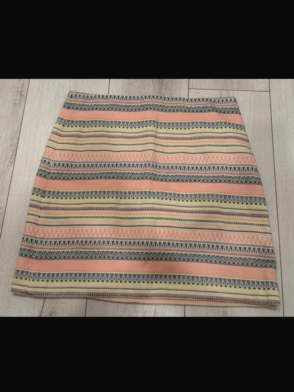 LOFT Peach and Pale Yellow Striped Mini Skirt